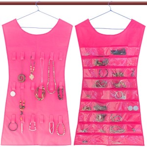 Ροζ Κρεμαστή Θήκη Φόρεμα διπλής όψης για τα κοσμήματα και τα αξεσουάρ